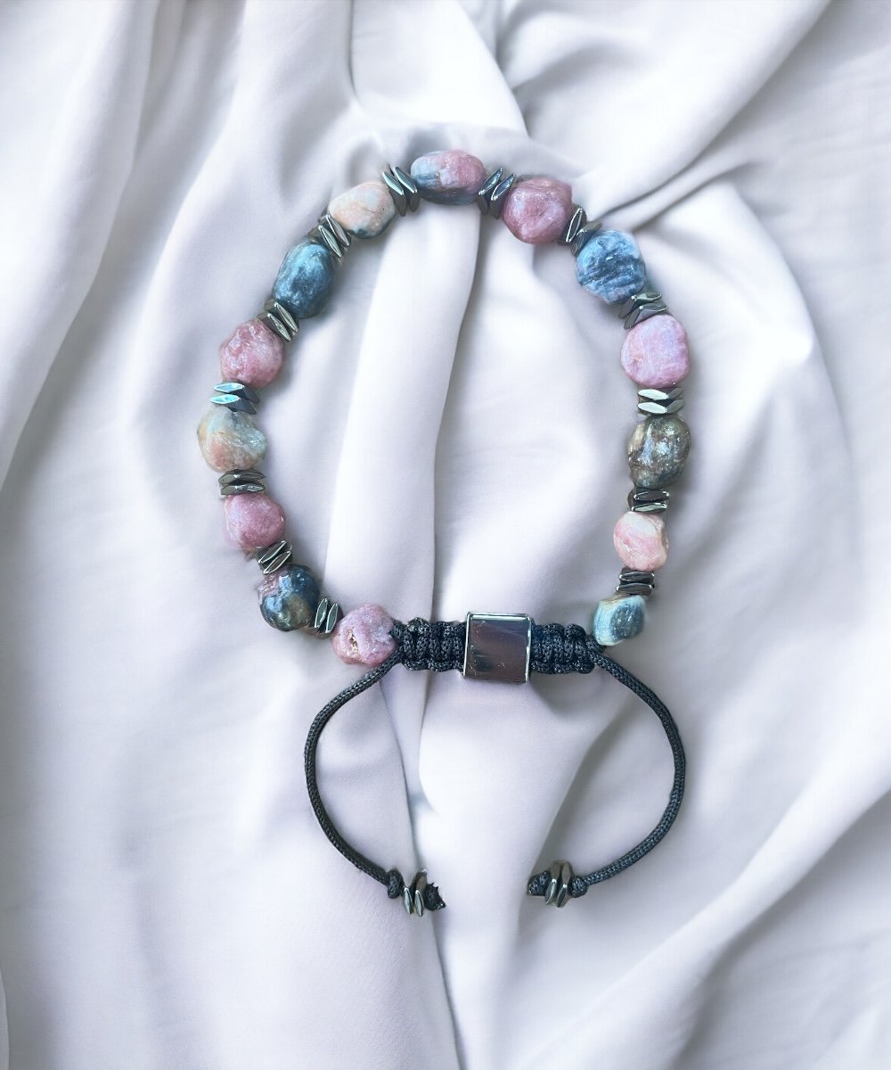 Turmalin-Hematit Makrome Bileklik