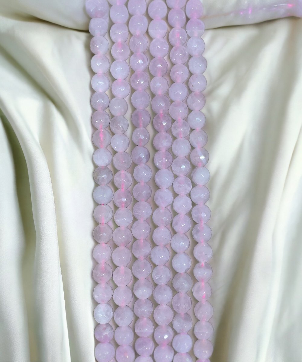 8mm Faset Kesim Pembe Kuvars