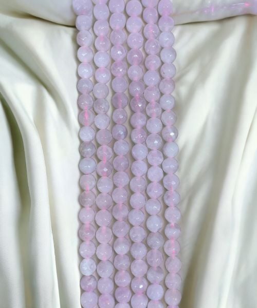 8mm Faset Kesim Pembe Kuvars