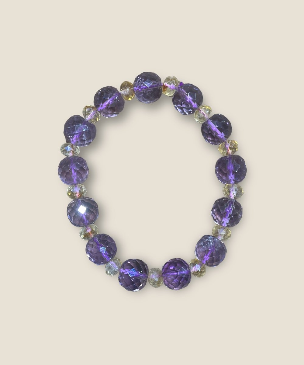 Ametist-Sitrin Diamond Cut Bileklik