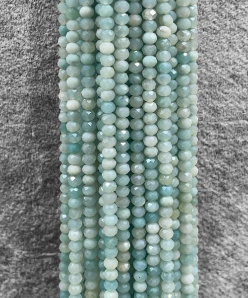 AMAZONİT 3*4MM FASET KESİM