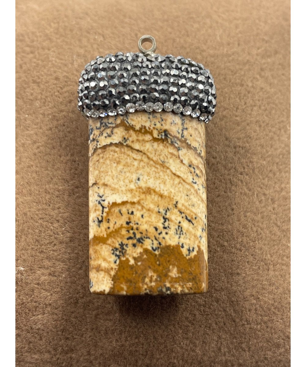 1.6*3.3cm Jasper taşlı kolye ucu