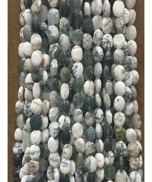 Ağaç Akik 9*12mm Faset Oval Kesim