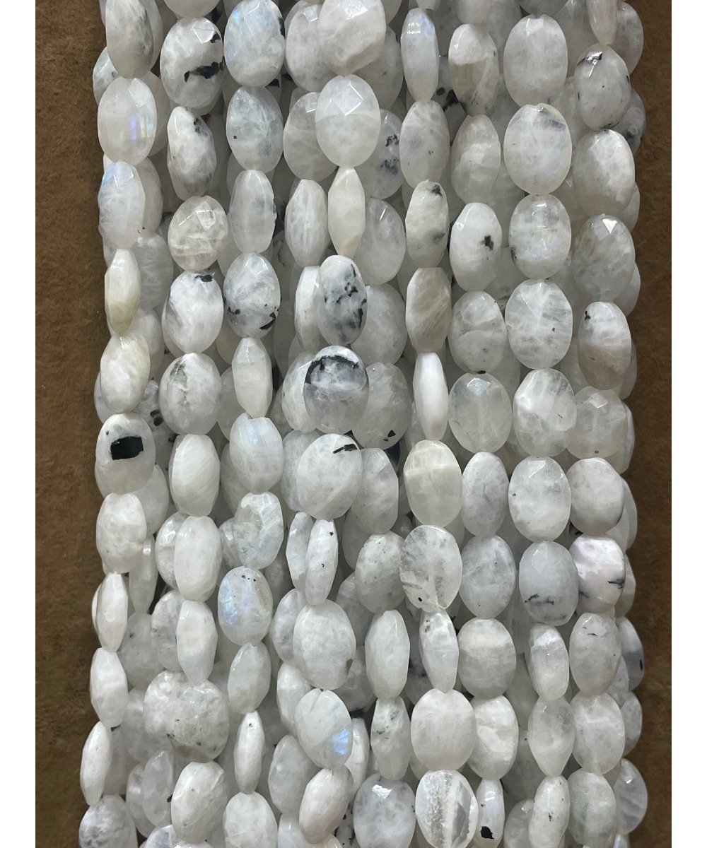 9*12mm Faset Kesim Oval Beyaz Aytaşı