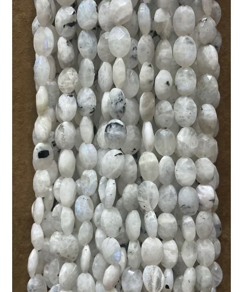 9*12mm Faset Kesim Oval Beyaz Aytaşı