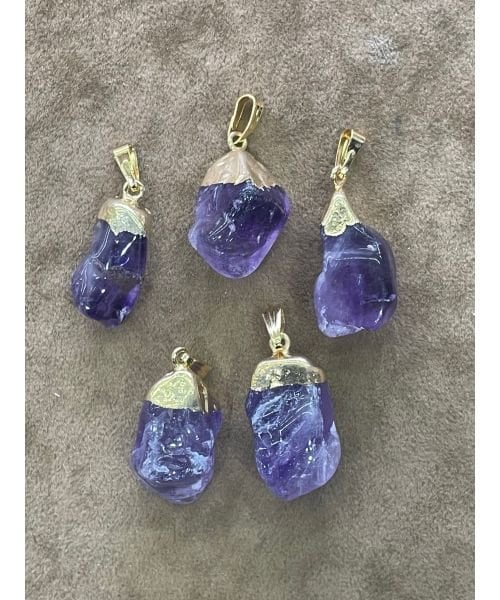 Hint Ametist Amorf Kolye Ucu