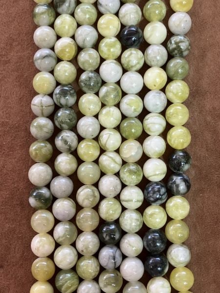 8mm Flowery Jade
