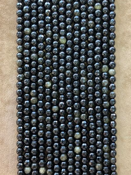 8mm Faset Kesim Gold Obsidyen