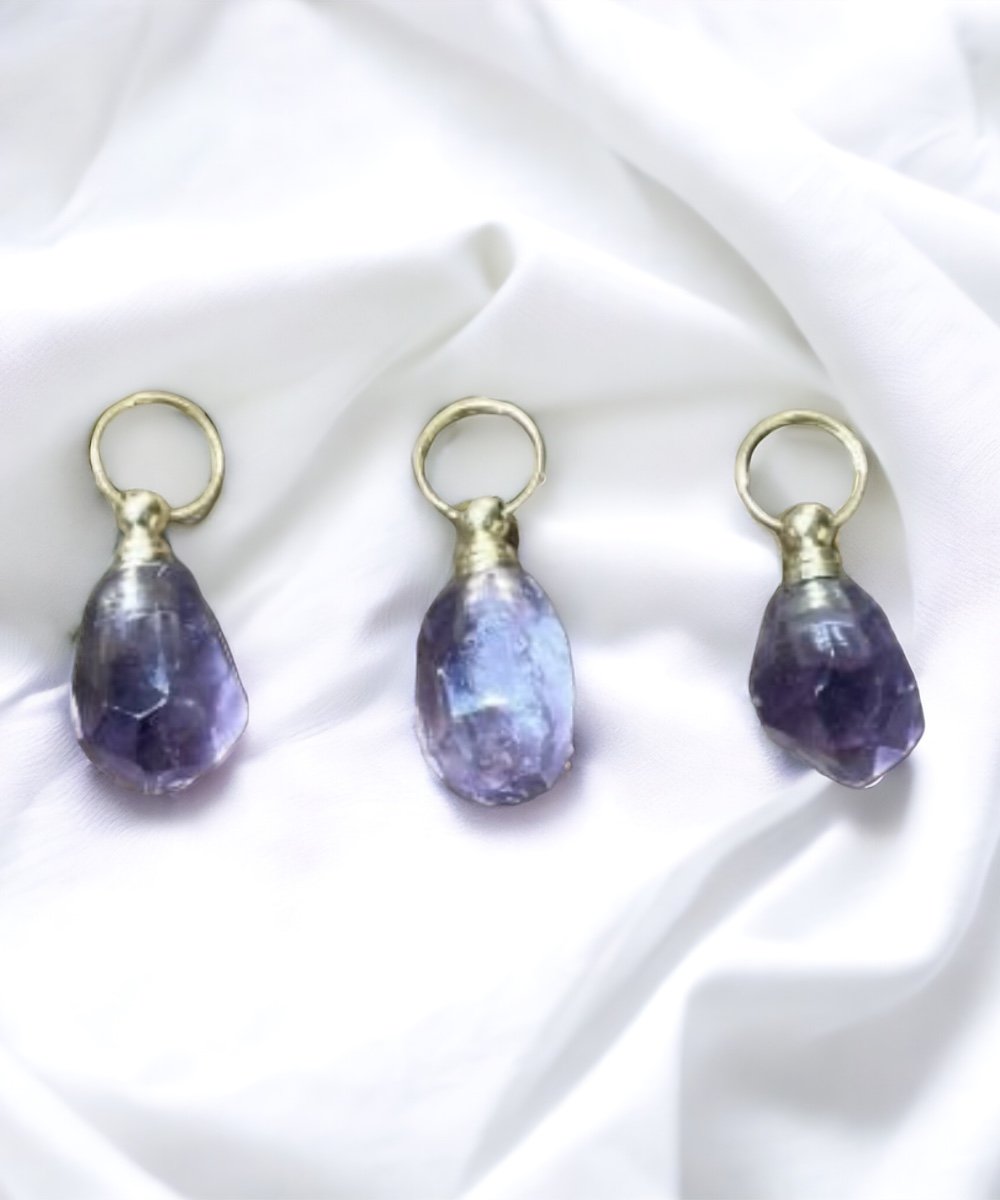 Ametist 2.5-3cm Parfüm Şisesi Kolye Ucu