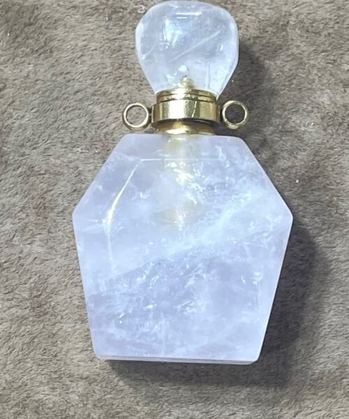 Pembe Kuvars 2.5-3cm Parfüm Şisesi Kolye Ucu